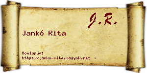 Jankó Rita névjegykártya