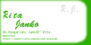 rita janko business card